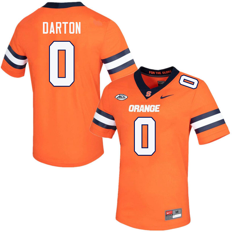 Syracuse Orange #0 Kevon Darton College Football Jerseys Stitched Sale-Orange
